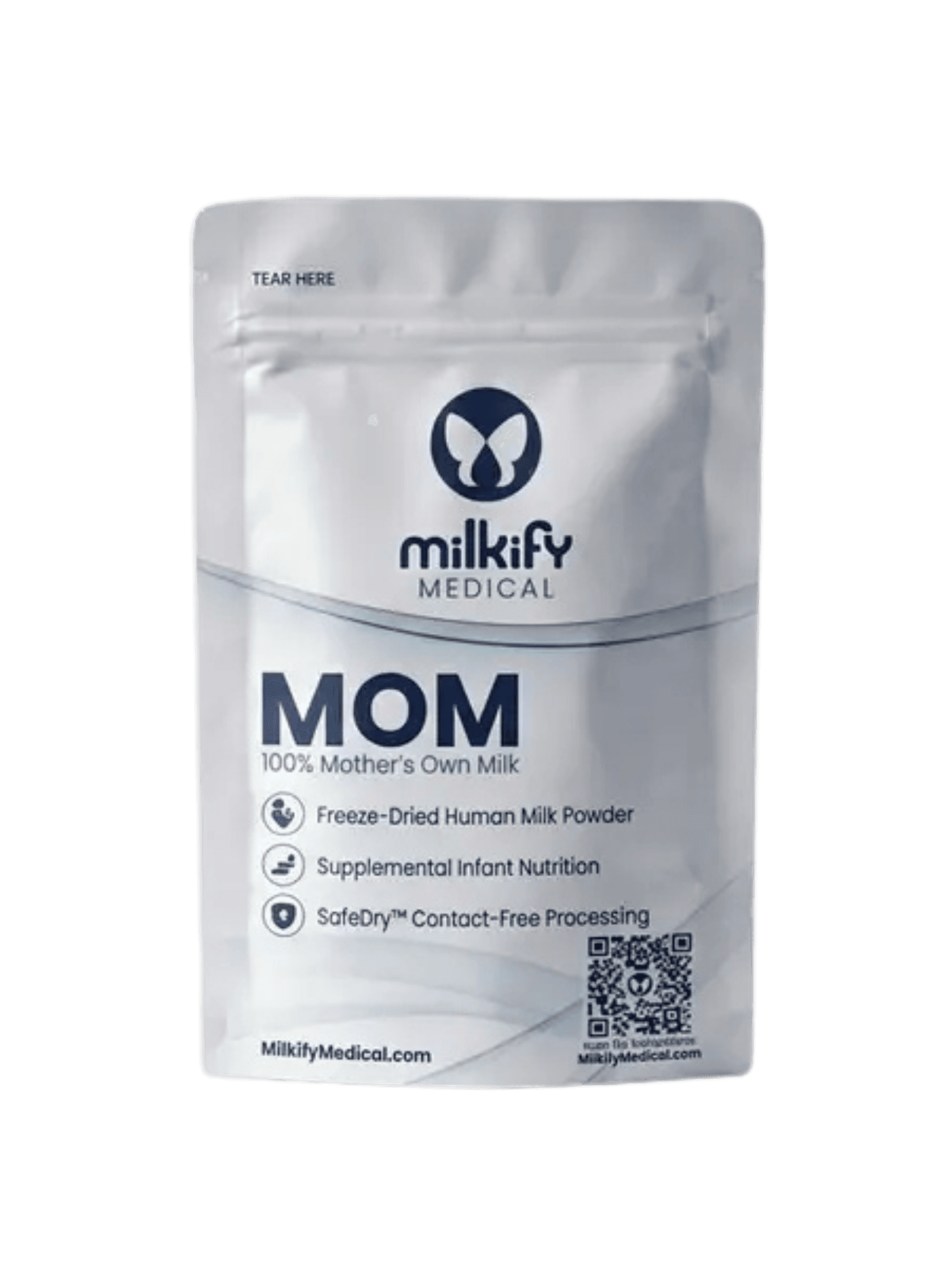 Final Milkify Medical powder pouch — finished product