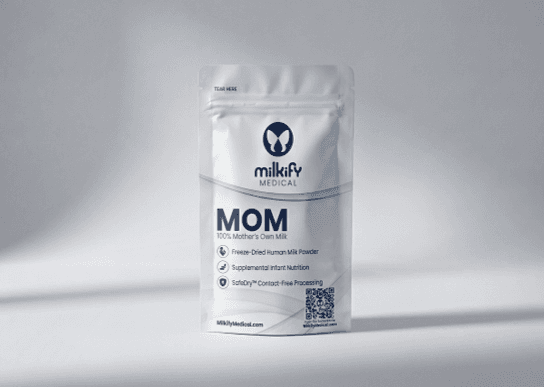 MOM Singles Fortification — individually packaged freeze-dried breast milk pouches